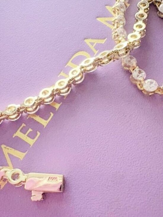 She Melinda Maria She\'s an Icon MomaTennis Necklace Gold/Diamondettes